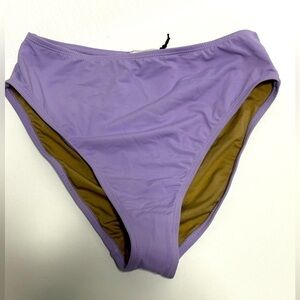 WEWOREWHAT Swim Bikini Bottoms High Cut Lavender Lilac Small NWT